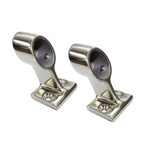 보트 2PCS 316 스테인레스 스틸 Stanchion 핸드 레일 피팅 왼쪽 전면 7/8 인치 1 해양 하드웨어 22mm 및 25mm 튜브, [01] 22mm
