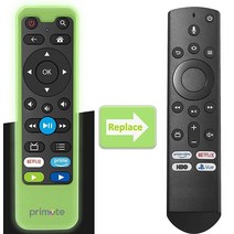 Primote Insignia Toshiba HISENSE Fire/스마트 TV 에디션용 IR 리모컨 6개의 학습 버튼이 있는 아마존 파이어/스마트 TV와 호환 【파이어 스틱용, 1-Pack Remote_Remote w/Glow Co
