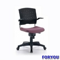 ForU45 사원용 회전의자 플러키 팔유 사출 쿠션 사출발 등받이의자 공부의자 바퀴의자, 블랙 오렌지