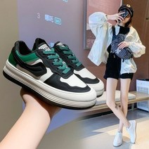쁘띠제 2022 봄 여성 신발 둥근 발가락 흰색 신발 배색 스포츠 캐주얼 신발