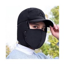 탈부착 마스크캡모자 안감털기모 방한 서플렉스 캡모자 귀마개모자 겨울모자 남자모자 남성모자 챙모자, EC-8620서플렉스, 블랙