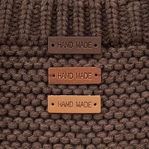 천연소가죽 미니 핸드메이드 가죽라벨 6color, 1개, 오일 레드브라운