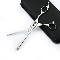 Purple Dragon 19.1cm(7.5인치) 전문가용 하향 곡선 반려동물 그루밍 가위, Chunker Scissor