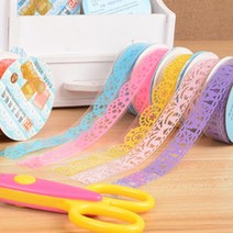 레이스 마스킹 테이프 다꾸용품 다이어리스티커, 검정색