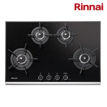 [린나이] 빌트인 와이드4구 가스렌지 블랙펄 크리스탈 (RBR-P4400) 콘센트형, 프로판가스(LPG)