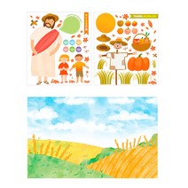 위드지저스 추수감사 데코 및 입체포토존-풍성함 (추수감사주일 교회장식 포토존 교회현수막 교회배너 교회인테리어 교회행사) 현수막, 3.캐릭터 부직포 2종+배경현수막