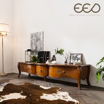 [이드가구] 프렌치 빈티지 엔틱가구 우드 엔틱 TV장 겸용 거실장 T1269, 단품