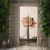 커튼 블라인드 다이소커튼 재미 있고 귀여운 고양이 식당 장식 파티션 드레이프 주방 입구 걸이형 하프 세트, 65x90cm, 04 CLX00522