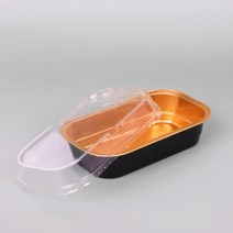 키친코디 직사각형 알루미늄 용기 300ml 블랙골드, 20개