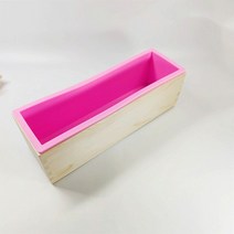 1200ml 직사각형 비누 만들기 실리콘 금형 나무 상자 및 커버 DIY 키트 수제 공예 도구 케이크 덩어리 베이, 한개옵션1, 07 Pink no Lid