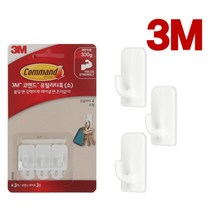 3M 접착식걸이/욕실 거실 다용도걸이 후크행거 벽고리, 코멘드 라운드 훅 (소)
