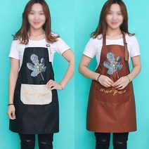 꽃집 주머니 방수앞치마 신혼부부 집들이선물 자수앞치마 미대생 작업앞치마 화실앞치마 작업용, 블랙