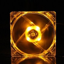 120x120x25mm 4 LED 라이트 쿼드 PC 케이스 팬 컴퓨터 클리어 쿨러 CPU 냉각 게임 시스템, 04 Yellow_01 RGB_01 Yellow