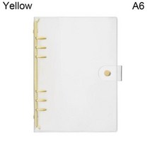 예산 바인더 어라운드북 패브릭북커버 A5 A6 PVC 루스 리프 노트북 커버 폴더 투명 노트 파일 저장 학생 일기 플래너 클립, yellow-A6