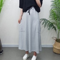 제이후 캐주얼 면 포켓 A라인 플레어 트레이닝 맥시 밴딩 롱 스커트