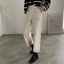 프롬미스 여성용 네모포켓 스티치 면팬츠
