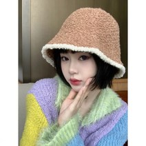 정상배송 데일리룩 니트 벙거지 여 추동 배색 컬러풀 모자 원색 매콤