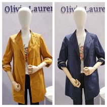 올리비아 로렌 기본카라 홑겹 바람막이스타일 봄 가을 간절기 트렌치 자켓