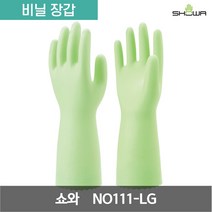 쇼와 워킹 약한 두꺼운 비닐 장갑 NO111-LG 그린 L 1켤레, 1개