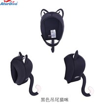 AturDive 65종 총정리 프리 다이빙 스쿠버 다이빙 후드 서핑 스노클링 모자, 딥퍼플블랙고양이+링클