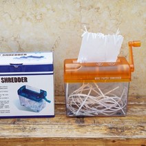 가정용파쇄기 종이 서류 파세기 쇄절기 세절기 a6 paper shredder mini multifunctional manual bill office 문서 shredder 폐지, 주황색