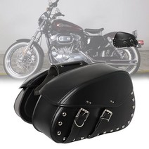 NO. 32 튼튼한 방수 오토바이 새들백 2개 스트랩 - 엑스트라 라지 PU 합성 가죽 단열 스로우오버 새들백 공구 가방 | 사이드 백 | 퀵 릴리스가 있는 핸들바 백 (빈티지 블