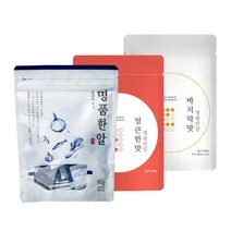 천연조미료 코인육수 육수한알 명품한알 얼큰한맛 바지락맛 야채맛 세트, 명품한알+얼큰한맛+바지락맛 3종