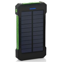 태양광보조배터리 power bank solar 30000mah 휴대용 슈퍼 빠른 충전 power bank 디지털 디스플레이 led 빛 for iphone xiaomi, 초록
