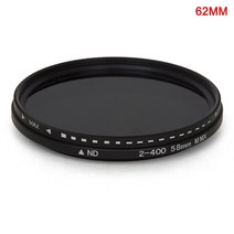 조정 가능한 페이더 가변 ND 필터 ND2 ~ ND400 카메라 렌즈 용 중립 밀도 filtro nd 37/43/46/49/52/55/58/62/67/72/77/82mm, 62mm