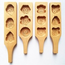 다식판 원목 다식틀 떡도장 명절떡 약과 떡틀 떡문양틀 크리스마스 트리 산타 클로스 동물 모양 활기 없는 버터 케이크 금형 베이킹 형태 도구 케이크 금형 빵집 베이킹 접시 빵집, 4pcs 세트