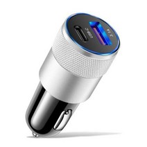 자동차 충전기 15W PD USB 담배 라이터 어댑터 아이폰 13 12 11 프로 맥스 샤오미 삼성 3.0 고속 충전 c형 충전기125437, CHINA_White