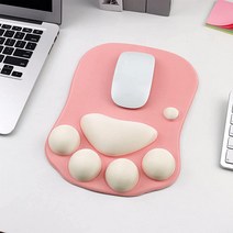 Lomiluskr 귀여운 고양이 발바닥 마우스 패드 정밀 라이크라 천 표면 .. 정품보장, Pink Cat Paw
