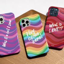 믹스더마켓 갤럭시 S21 21울트라 레터링 무지개 웨이브 유광 슬림 케이스 주문제작 노트20 S20 S10 S9 S8 노트10 노트8