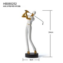 골프치는 사람 모형 골프 피규어 장식 인테리어 소품, 화이트 B타입