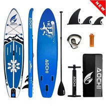 패들보드 바디 서핑 공기 보트 수영 320 팽창식 스탠드업 패들 보드 SUP 수상 스포츠 세트, 파란