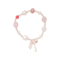 DFMEI 홍란성동/천연분정 복숭아꽃 환적 귀여운 나비 데이지 펜던트 핸드입니다.체인걸입니다