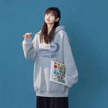 크레센트 프린팅 후드티셔츠 MD282