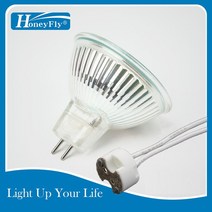 벽난로 HoneyFly 3pcs 오렌지 불꽃 램프 35W/50W 12V/220V GU5.3 JCDR Dimmable 앰버 전구 스포트 라이트 석영 SomineLamba, [02] With Base, [04] 220V 50W