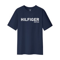 타미힐피거 폰트 뉴욕시티 크루 반팔티 다크네이비 남자 여자 반팔 티셔츠 면티 09T4163-410