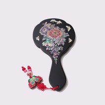 GANAHOME 모란 꽃 자개손거울 손거울 목단 자개 거울 한국기념품 외국인 홈스테이 거래처 바이어 웨딩 결혼 선물, 목단꽃2, 1개