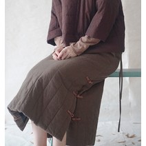 아방가르드 중국 차이나 오리엔탈 누비옷 어른한복 부녀회 계량한복여성 퓨전전통누빔옷 중국전통의상 겨울 누빔한복 누빔조끼 한복 93 캐주얼 문예 색직 두꺼운 클립 면 스커트 선의 누비
