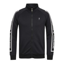 [까스텔바작] 남성 스트레치 레터링 집업 티셔츠_BG0STJ001BK