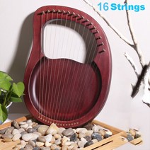 HARP 미니 리라 하프 거문고 하프 현 피아노 나무 마호가니 악기 튜닝 렌치가 여분, 03 16 String Khaki