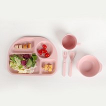 노르디코 킨더 유아 식기 세트, 핑크, 식기세트 5종