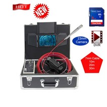 7mm 케이블 23mm 긴 봄 512Hz Sonde 파이프 검사 비디오 카메라 드레인 하수도 라인 산업용 내시경 DVR, [01] 10m, [02] 23mm Long Normal