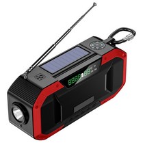 10000mAh 비상 라디오 솔라 핸드 크랭크 휴대용 AM/FM/NOAA 날씨 LED 손전등 SOS 알람 보조베터리 스피커, 05 5000mAh Red