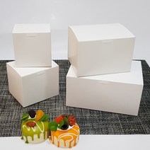 정사각 네이비 선물상자 ( 1호 2호 3호 ) 쿠키 마카롱 케이크 포장상자 답례품, 원터치 화이트상자 1호