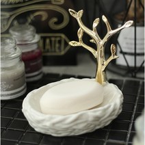 이케아비누망 다이소비누받침 사슴뿔 세라믹 비누트레이, B type(배수구 없음)