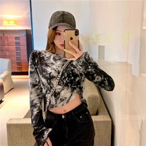 여성 타이다이 티셔츠 그래픽 나염 상의 걸크러쉬 스트릿패션 뉴y2k스타일 2022 Wstug 증정