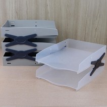 오픈형 플라스틱 서류 이면지 문서 보관대 서류함 사무실서류보관, 3단 스모그